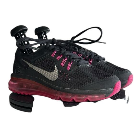 Boys Nike Air Max 2013 555753-001 Mesh Athletic Running Sneaker Size 3.5 Black - Picture 3 of 6